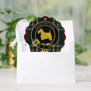 Scottish Terrier Clan Crest Tartan Ornament Card