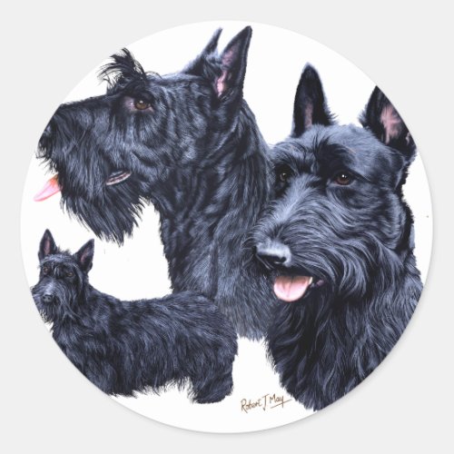 Scottish Terrier Classic Round Sticker