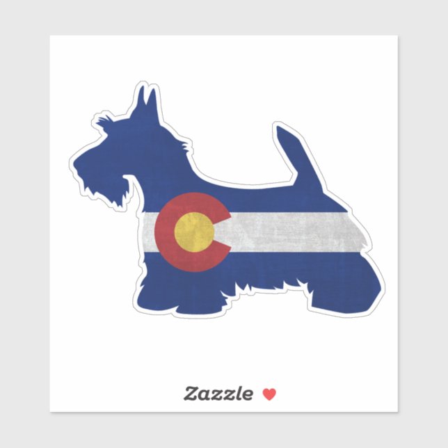 Scottish Terrier Colorado Flag Silhouette Sticker (Sheet)