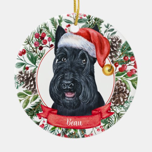 Scottish Terrier Custom Dog Christmas Ornament