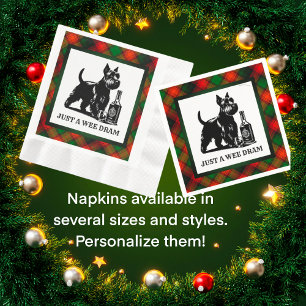 Scottish Terrier Customized Wee Dram Tartan Napkins