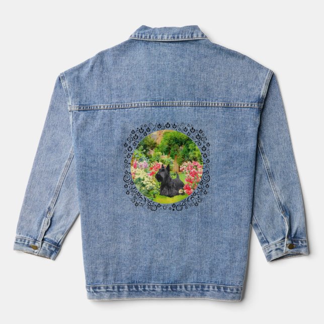 Scottish Terrier Denim Jacket (Back)