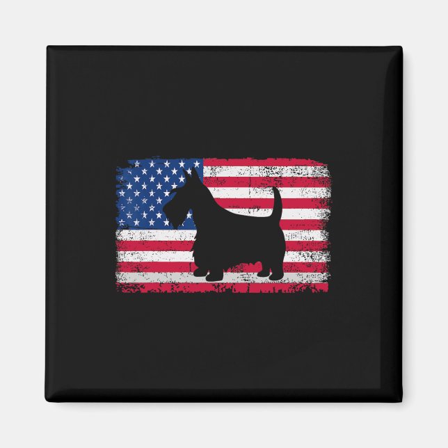 Scottish Terrier Dog 4th Of July Patriotic America Magnet (Front)