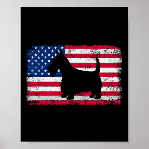 Scottish Terrier Dog 4th Of July Patriotic America Poster