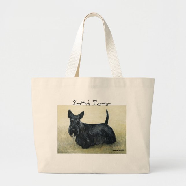 "Scottish Terrier" Dog Art Tote Bag (Front)