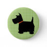 Scottish Terrier dog black silhouette button, pin