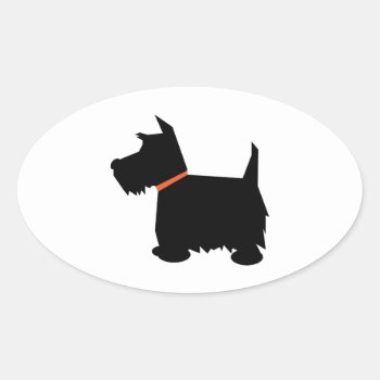 Scottish Terrier Dog Black Silhouette Dog Stickers by roughcollie at Zazzle