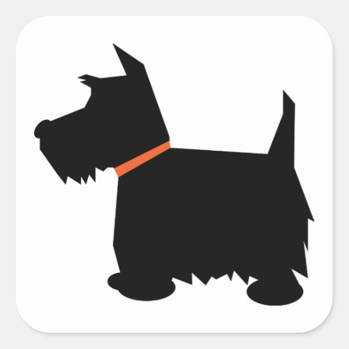 Scottish Terrier dog black silhouette dog stickers