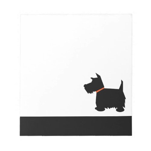 Scottish Terrier dog black silhouette notepad