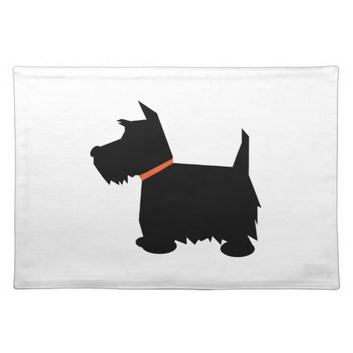 Scottish Terrier dog black silhouette placemat