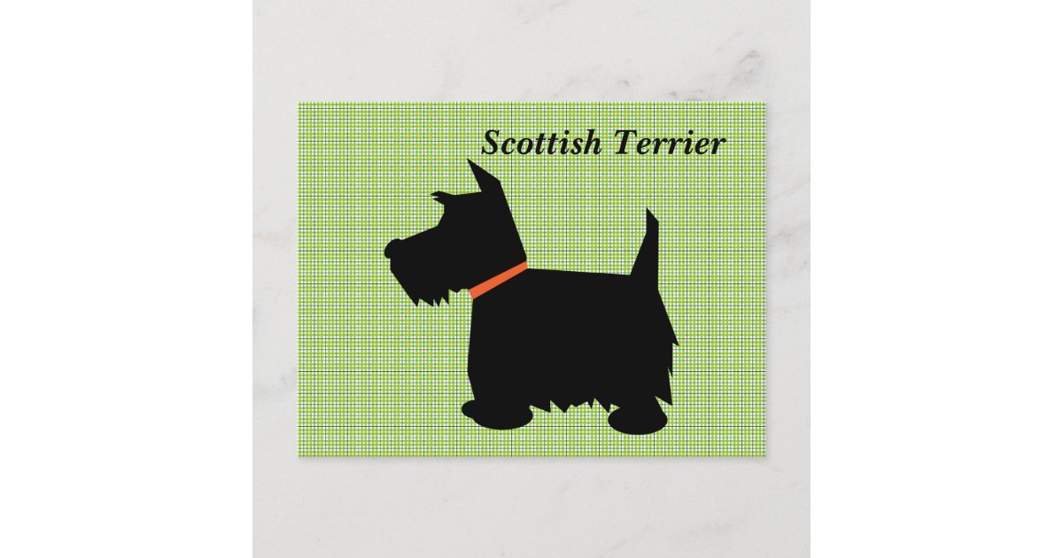 Scottish Terrier dog black silhouette postcard | Zazzle