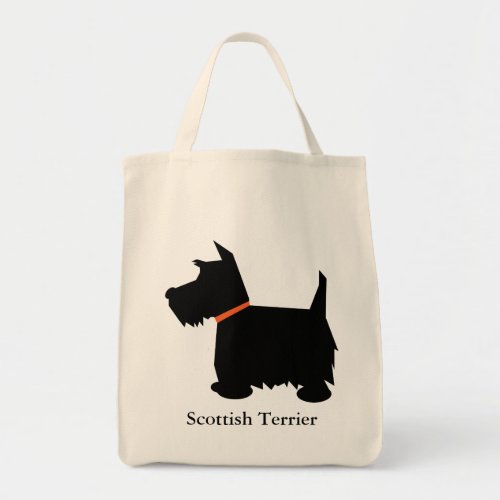 Scottish Terrier dog black silhouette tote bag