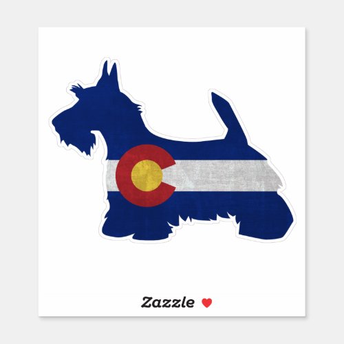 Scottish Terrier Dog Breed Colorado Flag Sticker