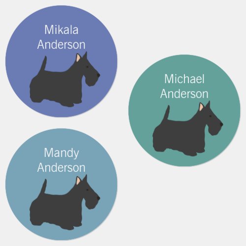 Scottish Terrier dog breed colors waterproof label