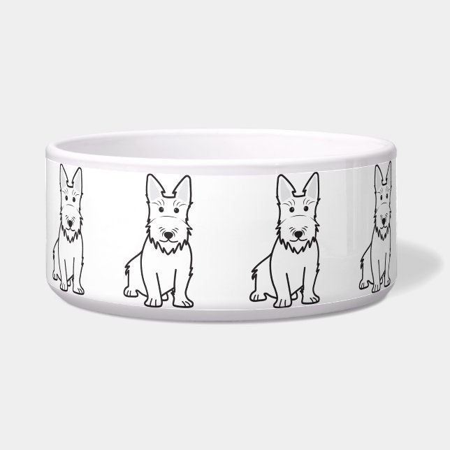 Scottish Terrier Dog Cartoon Bowl (Front)