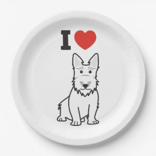 Scottish Terrier Dog Cartoon Paper Plates