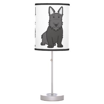 Scottish Terrier Dog Cartoon Table Lamp by DogBreedCartoon at Zazzle