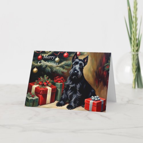 Scottish Terrier dog Christmas card