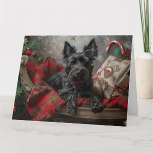 Scottish Terrier Dog Christmas Festive Card