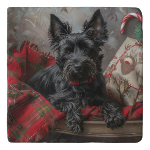 Scottish Terrier Dog Christmas Festive Trivet