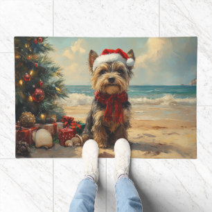 Scottish Terrier Dog Christmas Vintage Beach Doormat