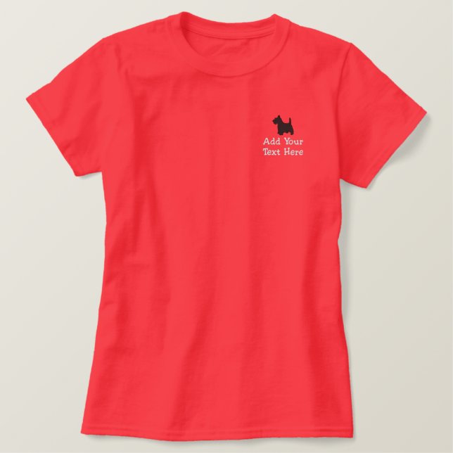 Scottish Terrier Dog Custom Personalized Embroidered Shirt (Design Front)