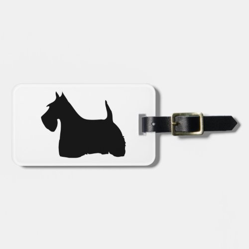 Scottish terrier dog cute black silhouette custom luggage tag