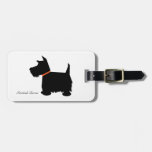 Scottish Terrier Dog Cute Black Silhouette Custom Luggage Tag at Zazzle