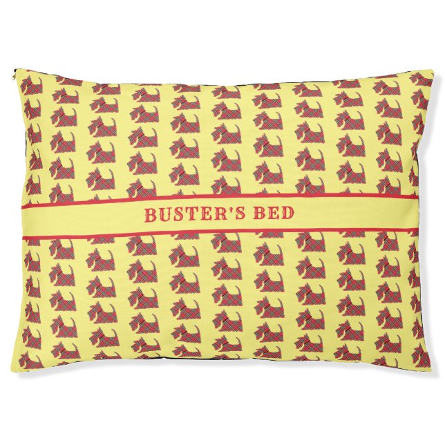 Scottish Terrier Dog Cute Personalized Pet Bed (Front)