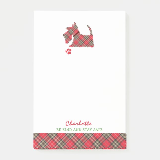 Scottish Terrier Dog Cute Personalized Post-it Notes (Front)
