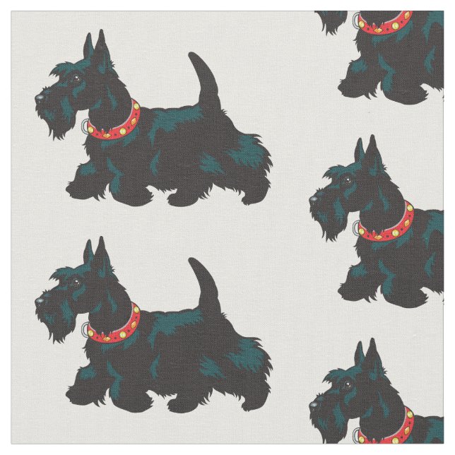 scottish terrier dog fabric (Close Up)