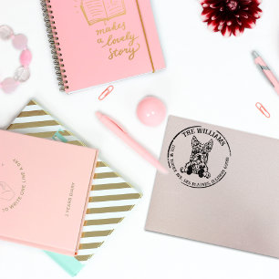 Scottish Terrier Dog Family Return Address Rubber Stamp