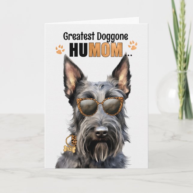 Scottish Terrier Dog Greatest HuMOM Mother's Day Holiday Card (Front)