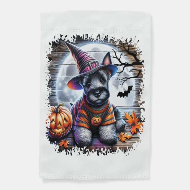 Scottish Terrier Dog Halloween Garden Flag (Front)