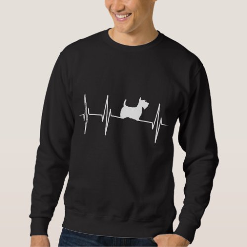 Scottish Terrier Dog Heartbeat _ Scottie Dog Lover Sweatshirt