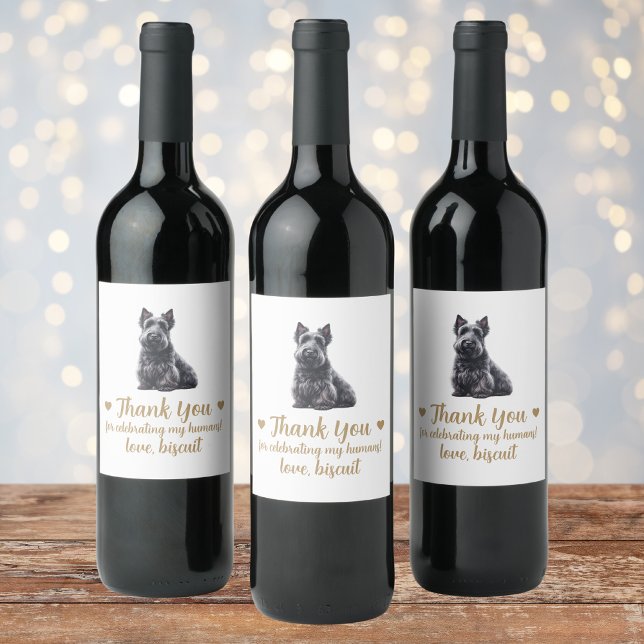 Scottish Terrier Dog I Do Too Wedding Wine Label (Creator Uploaded)