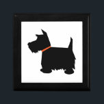 Scottish Terrier dog jewelry box trinket box<br><div class="desc">Black silhouette of a beautiful scottie,  scottish terrier dog trinket box,   gift box,  jewelry box.  great gift idea for dog lovers</div>