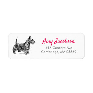 Scottish Terrier Dog Lover Scottie Return Address Label