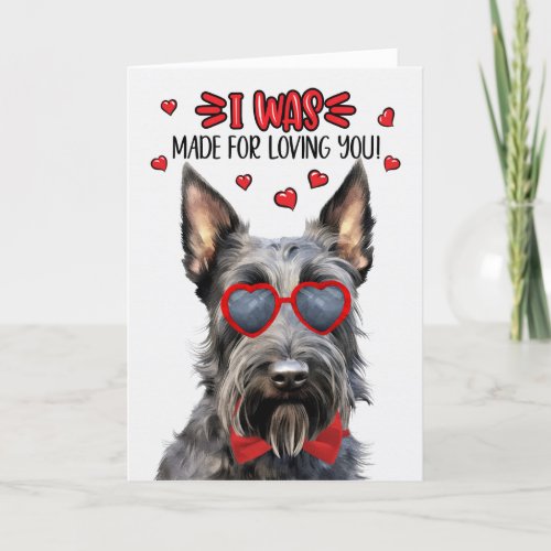 Scottish Terrier Dog Made for Loving You Valentine Holiday Card