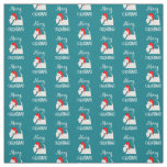 Scottish Terrier Dog Merry Christmas Cute Pattern Fabric