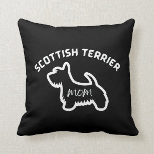 Scottish Terrier dog Mom gift on mothers day Throw Pillow