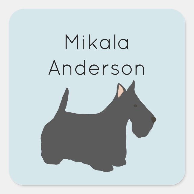 Scottish Terrier dog name sticker (Front)