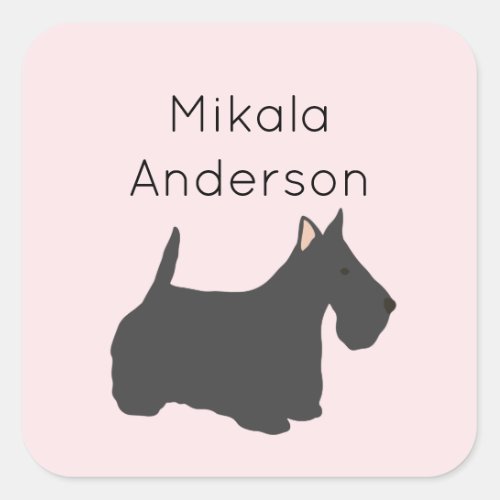 Scottish Terrier dog name sticker