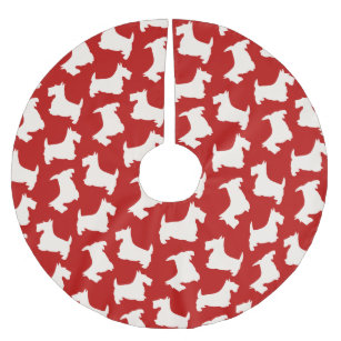 Scottish Terrier Dog Pattern Brushed Polyester Tree Skirt