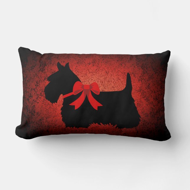 Scottish Terrier dog, Scotland dog, red granite Lumbar Pillow (Front)