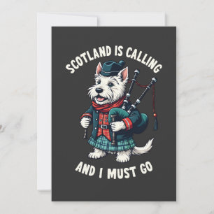 Scottish Terrier Dog Scotland Is Calling & I Must  Holiday Card