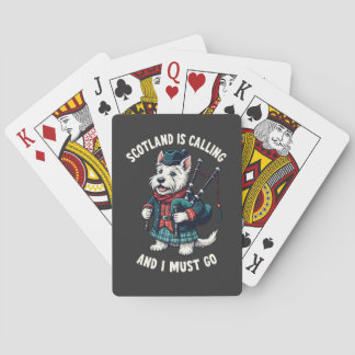 Scottish Terrier Dog Scotland Is Calling & I Must Poker Cards