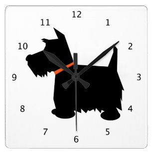 Scottie Dog In Red Sweater Scottish Terrier Collectible Gift Sign Wall Clock 
