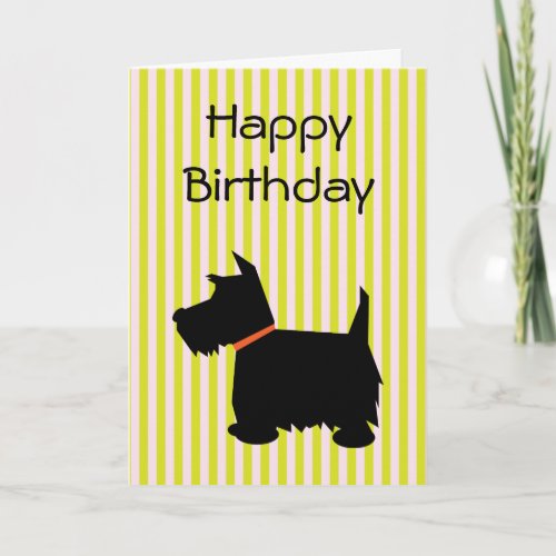 Scottish Terrier dog silhouette birthday card