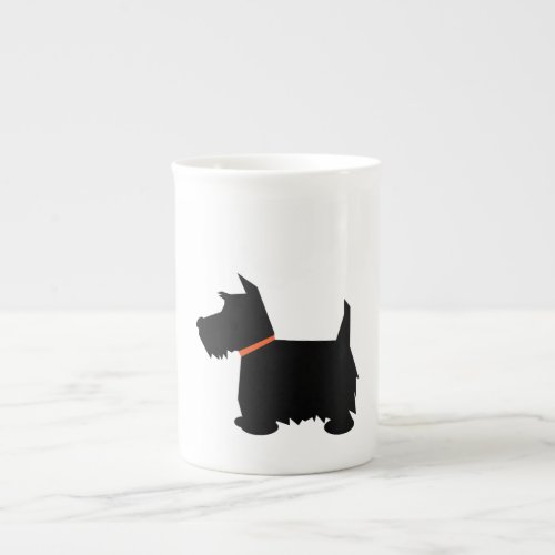 Scottish Terrier dog silhouette bone china mug